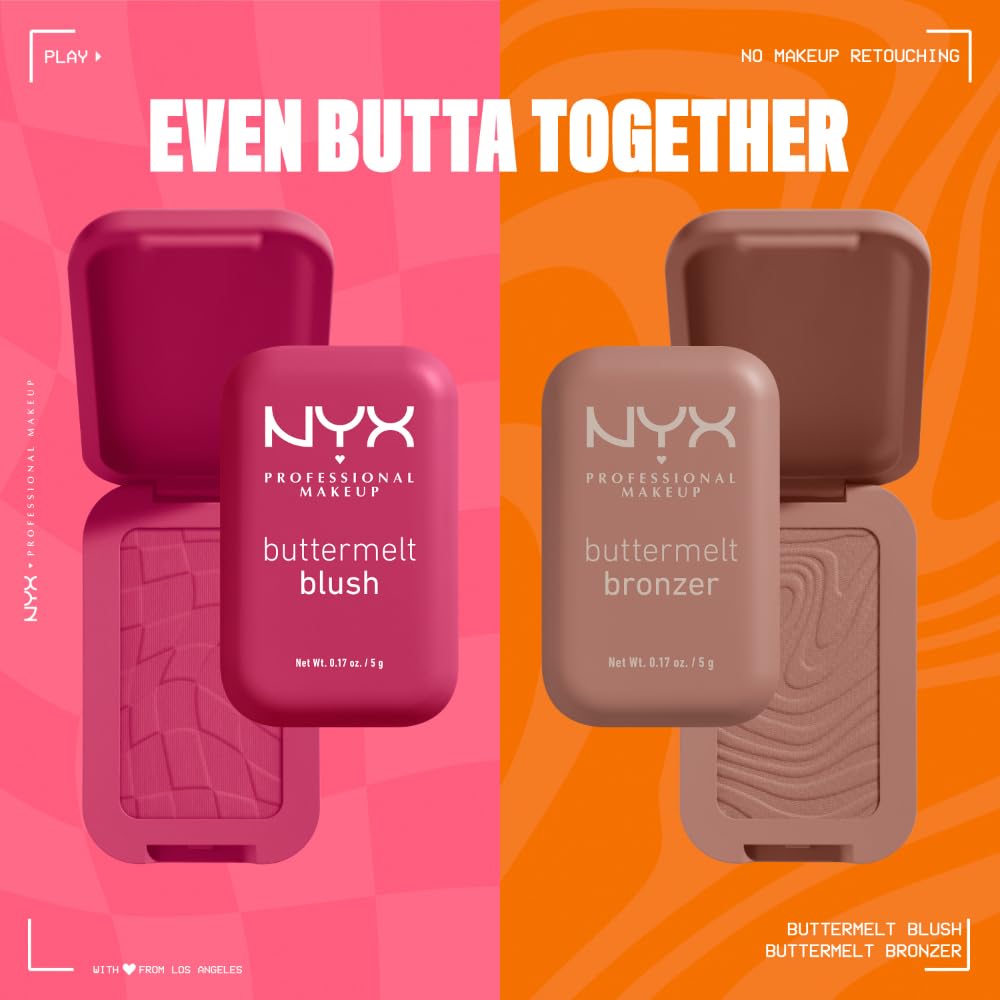 NYX PROFESSIONAL MAKEUP Buttermelt Powder Blush, Butta With Time