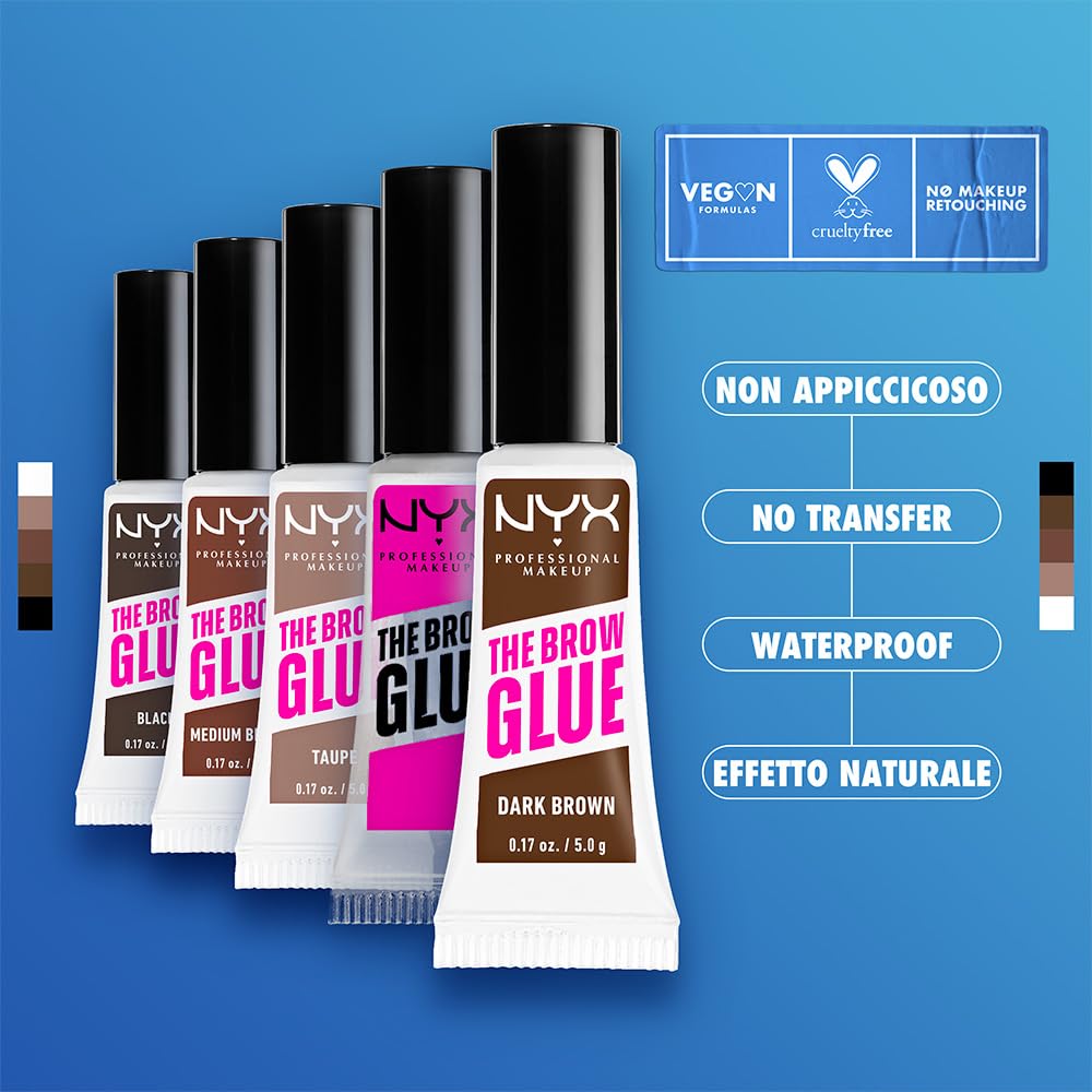 NYX PROFESSIONAL MAKEUP The Brow Glue, Extreme Hold Eyebrow Gel - Clear