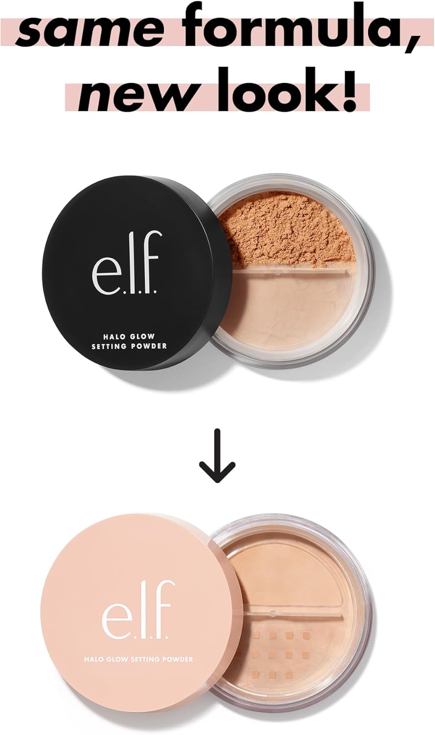 e.l.f., Halo Glow Setting Powder, Silky, Weightless, Blurring, Smooths, Minimizes Pores and Fine Lines, Creates Soft Focus Effect, Medium, Semi-Matte Finish, 0.24 Oz