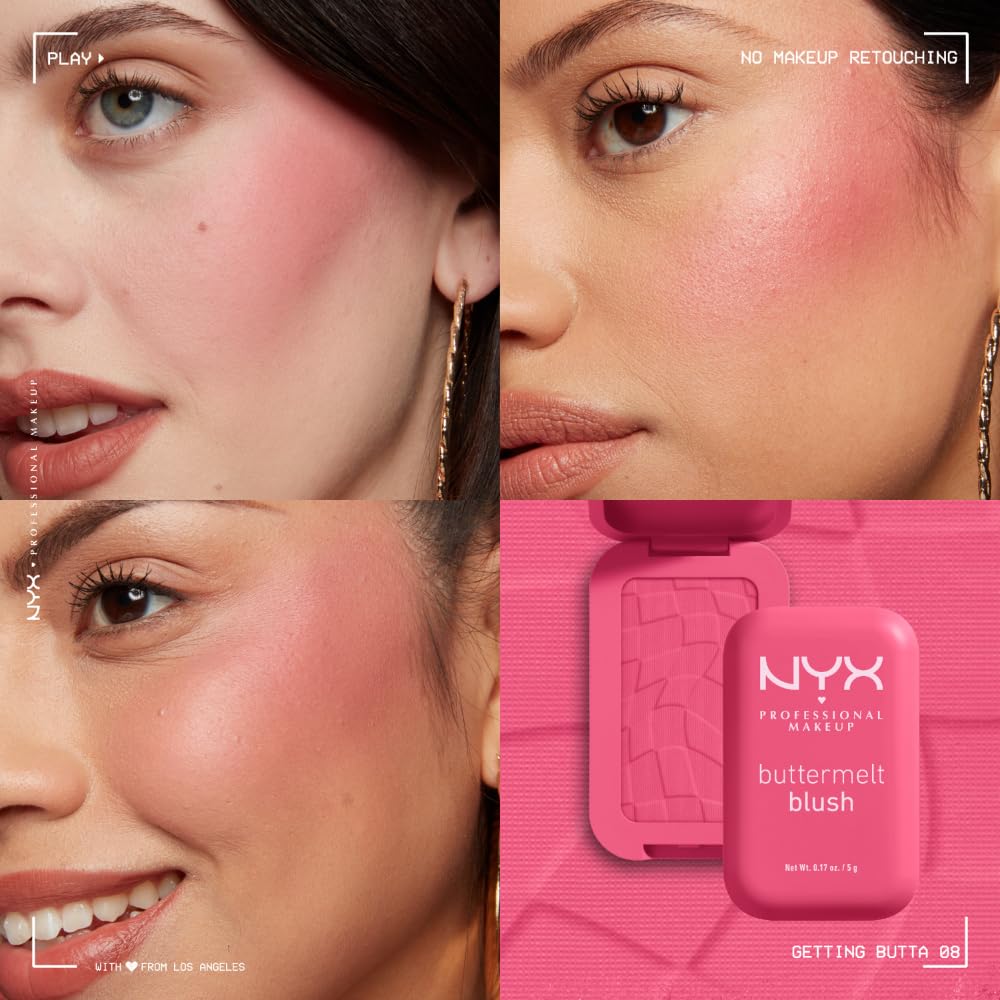 NYX PROFESSIONAL MAKEUP Buttermelt Powder Blush, Butta With Time