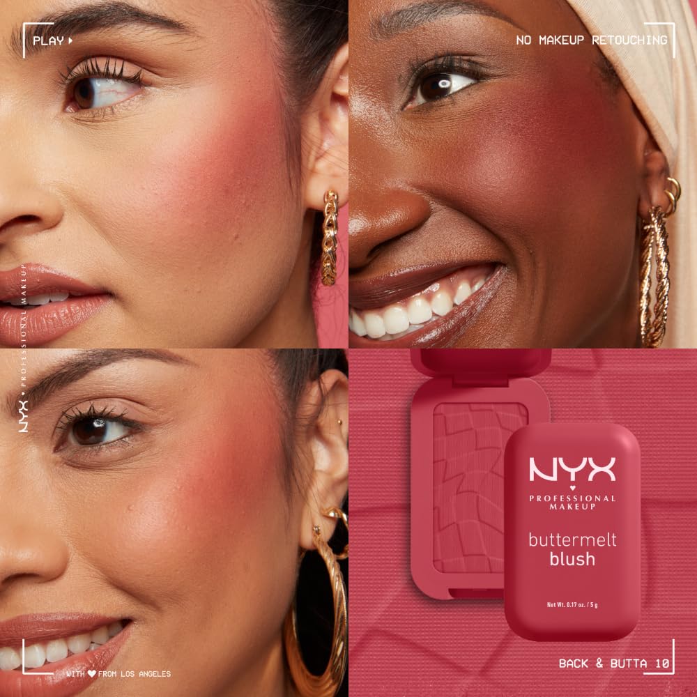 NYX PROFESSIONAL MAKEUP Buttermelt Powder Blush, Butta With Time