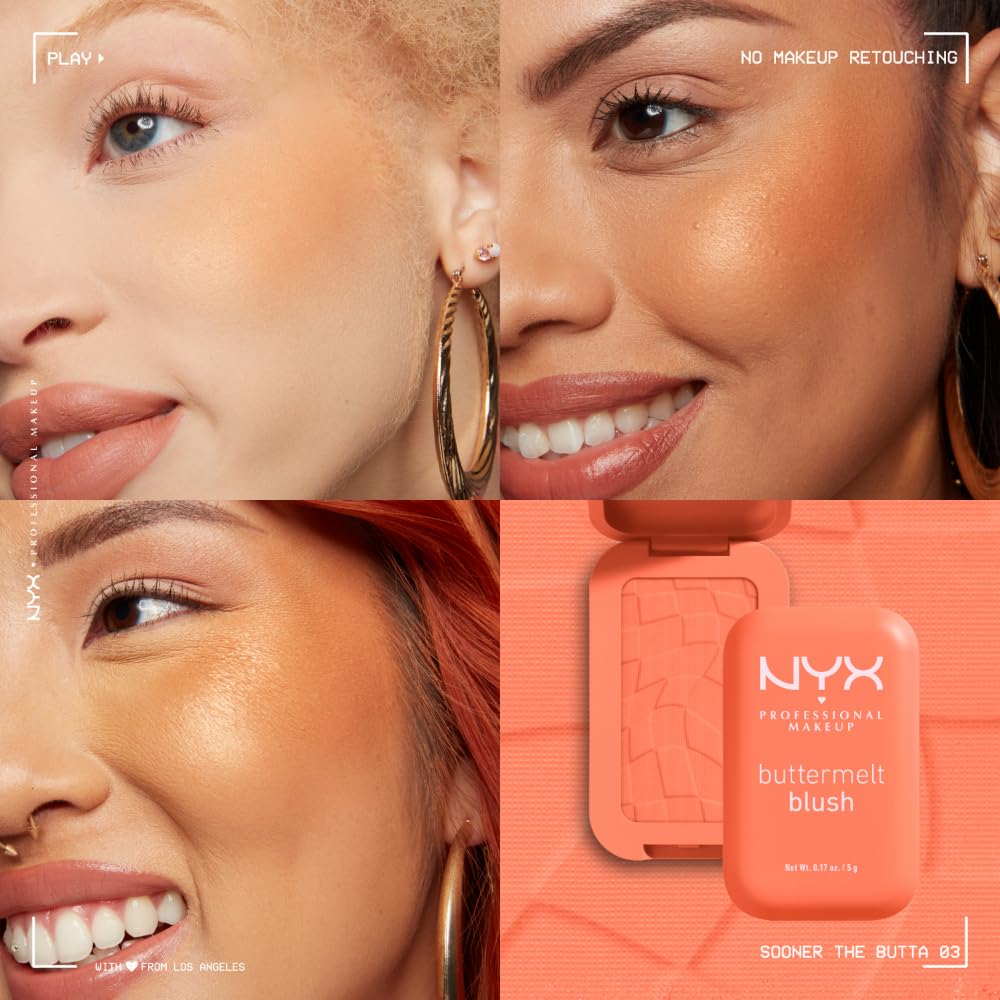 NYX PROFESSIONAL MAKEUP Buttermelt Powder Blush, Butta With Time