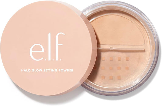 e.l.f., Halo Glow Setting Powder, Silky, Weightless, Blurring, Smooths, Minimizes Pores and Fine Lines, Creates Soft Focus Effect, Medium, Semi-Matte Finish, 0.24 Oz