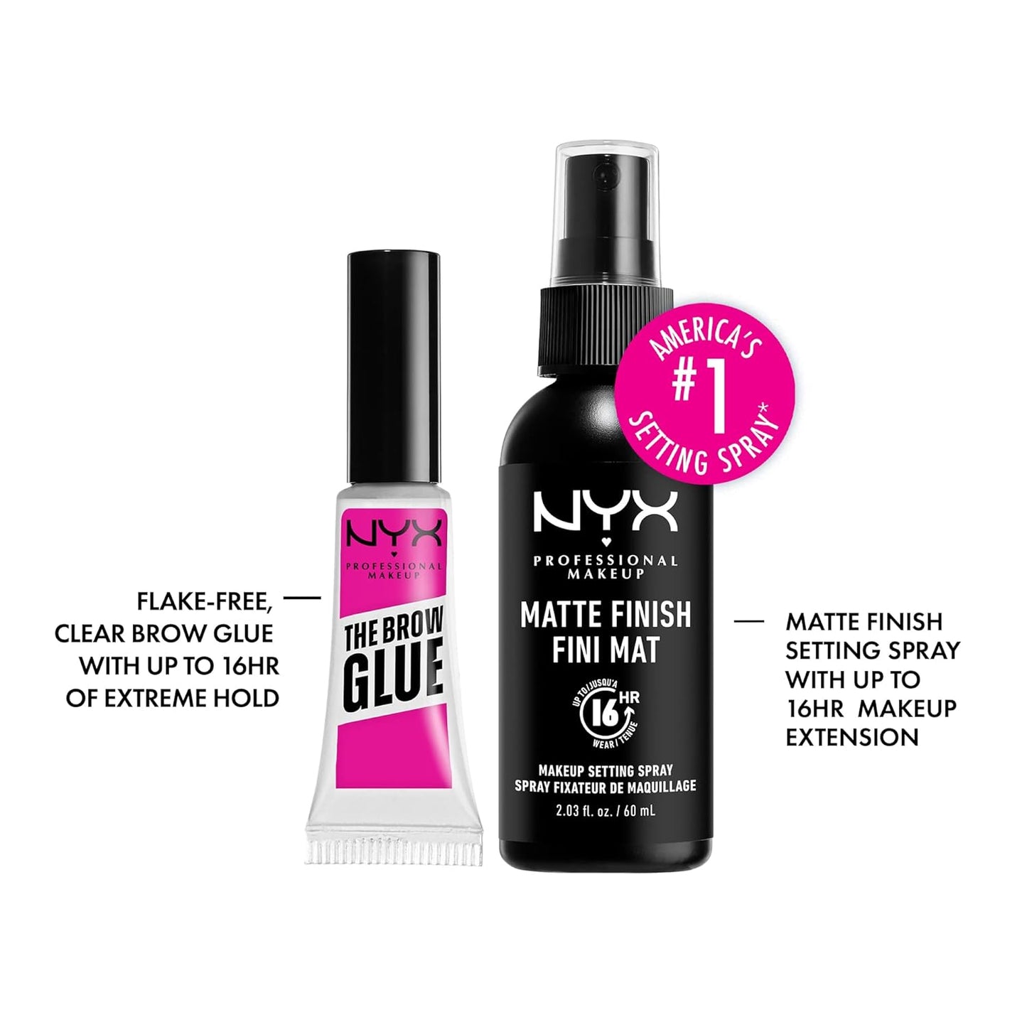 NYX PROFESSIONAL MAKEUP The Brow Glue, Extreme Hold Eyebrow Gel - Clear