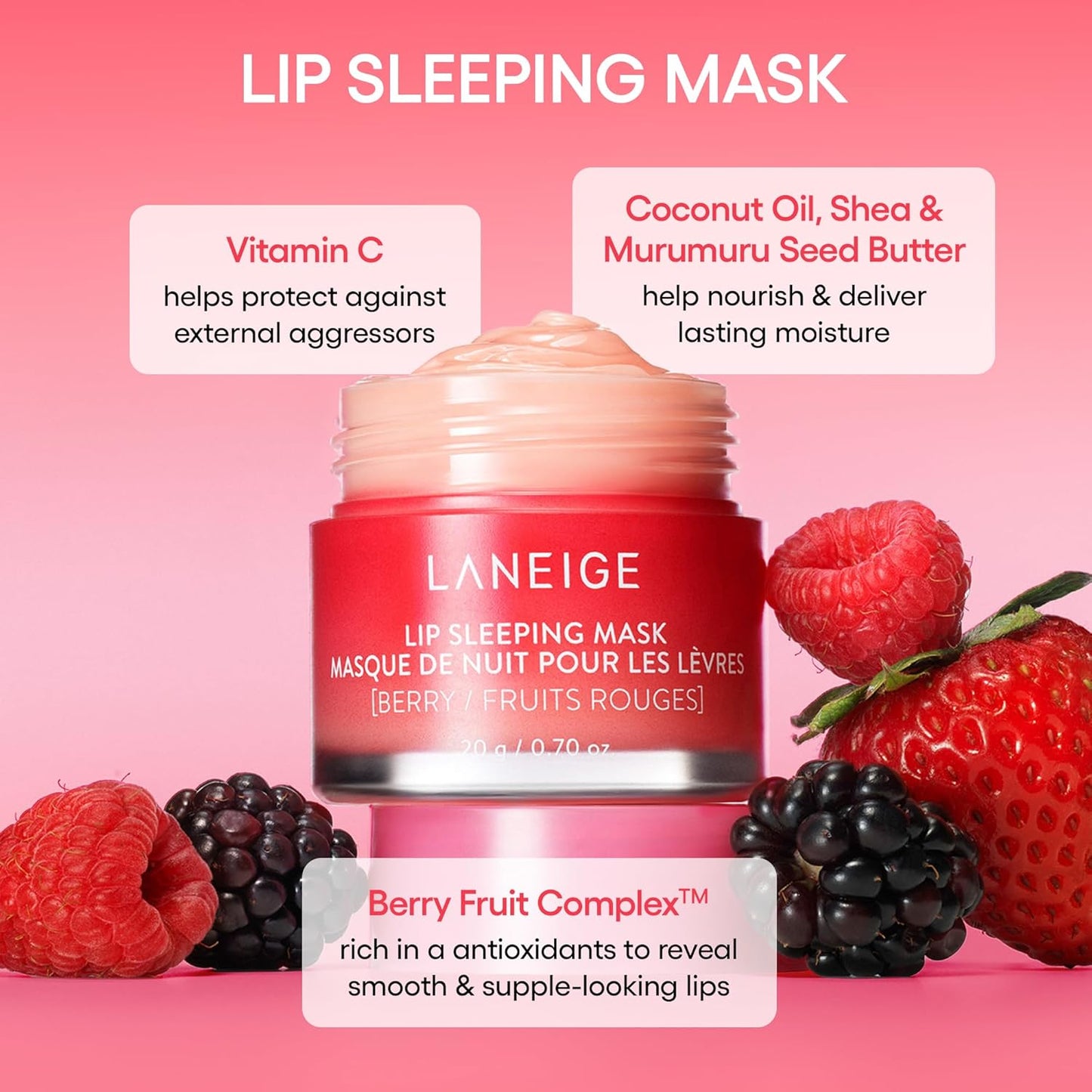 LANEIGE Lip Glowy Balm Stocking Stuffer: Hydrate, Glossy, Lightweight, Moisturize & Tint with Shea Butter