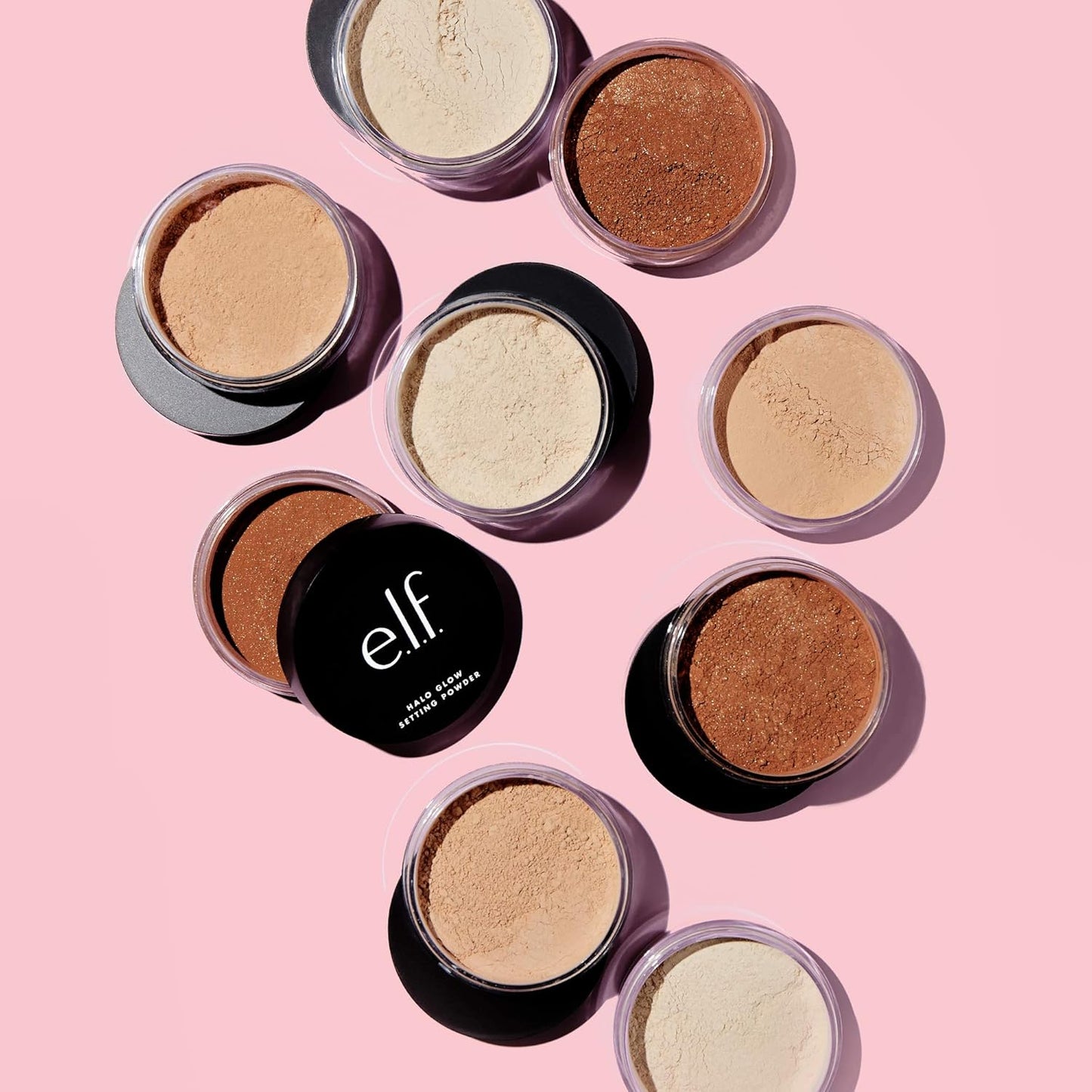 e.l.f., Halo Glow Setting Powder, Silky, Weightless, Blurring, Smooths, Minimizes Pores and Fine Lines, Creates Soft Focus Effect, Medium, Semi-Matte Finish, 0.24 Oz